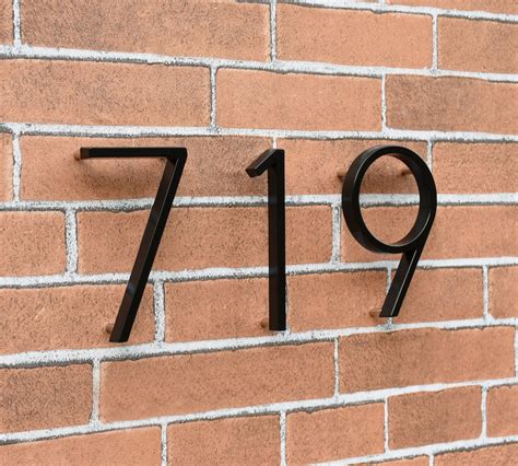 modern black metal house numbers|5 inch floating house numbers.